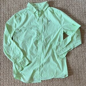 Euc Vineyard Vines Light Green Checkered Button Down Shirt, size S